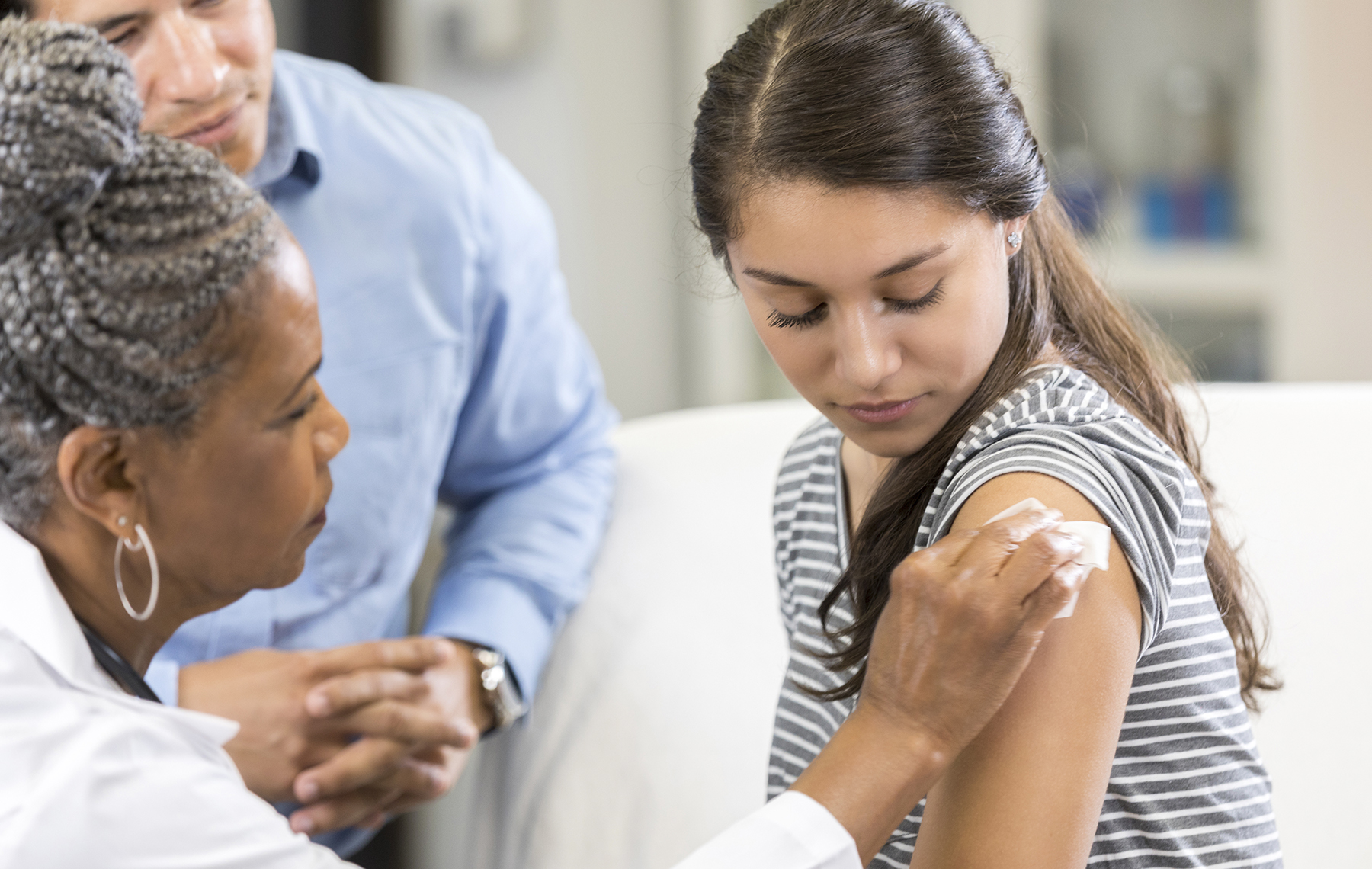 woman getting a shot
