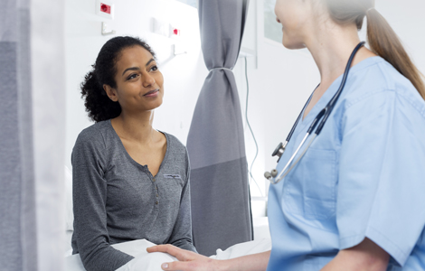woman at doctor