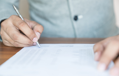 filling out papers